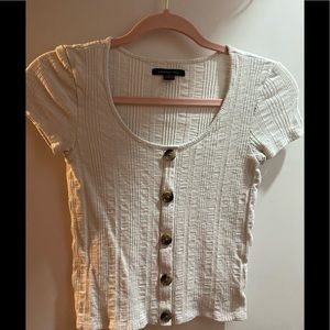 American Eagle white crop top with buttons